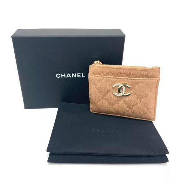 CHANEL CC Mark Matelasse Compact Wallet Bi-fold Folded wallet Caviar Leather - Picture 1 of 15